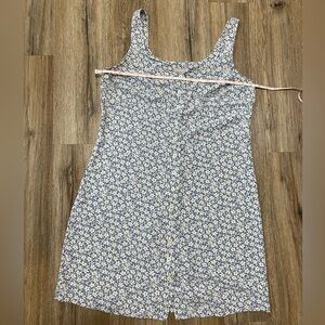 J. Crew Size 8 Floral Blue and White Dress with Buttons